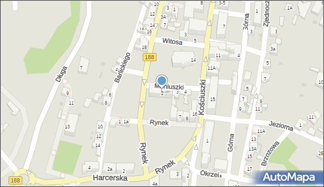 Debrzno, Moniuszki Stanisława, 2, mapa Debrzno