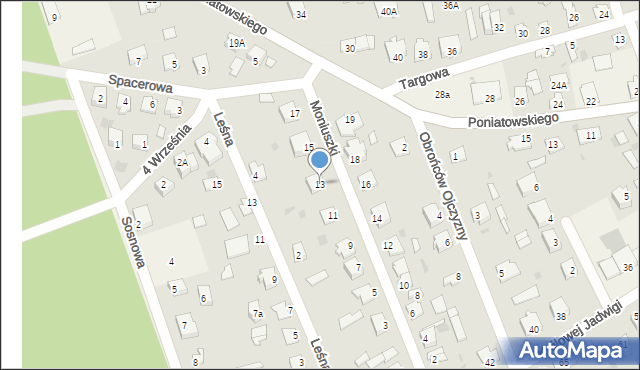 Długosiodło, Moniuszki Stanisława, 13, mapa Długosiodło