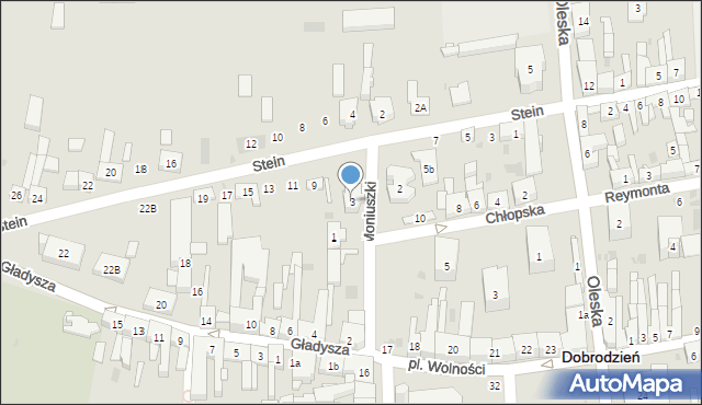 Dobrodzień, Moniuszki Stanisława, 3, mapa Dobrodzień
