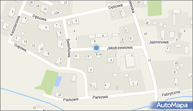 Dobrzyniewo Fabryczne, Modrzewiowa, 7, mapa Dobrzyniewo Fabryczne