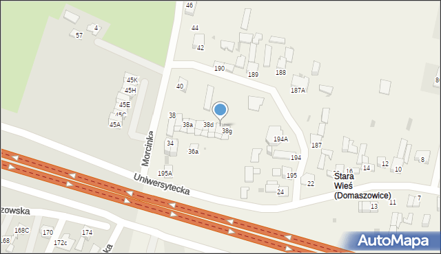 Domaszowice, Morcinka Gustawa, 38f, mapa Domaszowice