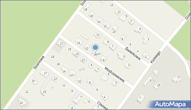 Drężewo, Modrzewiowa, 10, mapa Drężewo