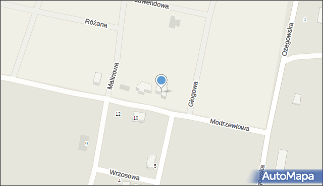 Działoszyn, Modrzewiowa, 9, mapa Działoszyn