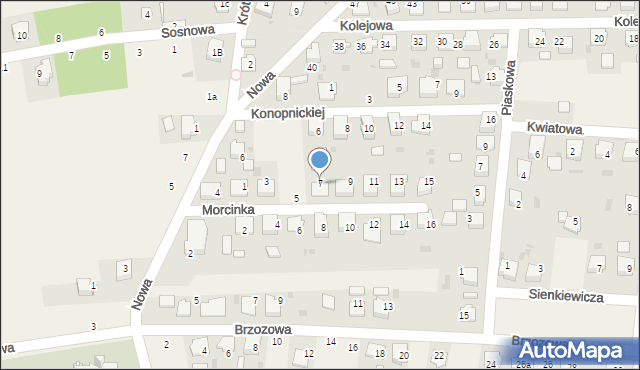 Dziergowice, Morcinka Gustawa, 7, mapa Dziergowice