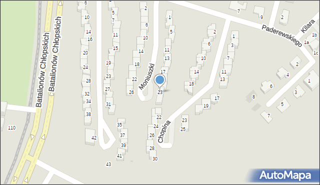 Dzierżoniów, Moniuszki Stanisława, 23, mapa Dzierżoniów