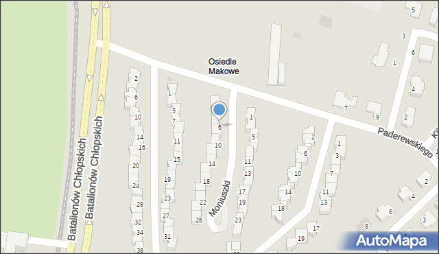 Dzierżoniów, Moniuszki Stanisława, 6, mapa Dzierżoniów