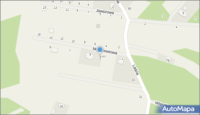 Dzikowo, Modrzewiowa, 3, mapa Dzikowo