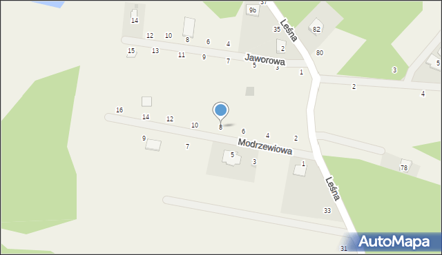 Dzikowo, Modrzewiowa, 8, mapa Dzikowo