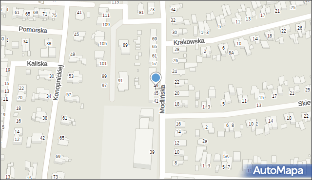 Elbląg, Modlińska, 47, mapa Elbląga