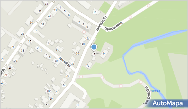 Elbląg, Moniuszki Stanisława, 7, mapa Elbląga