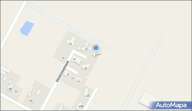 Falenty Nowe, Modrzewiowa, 20, mapa Falenty Nowe