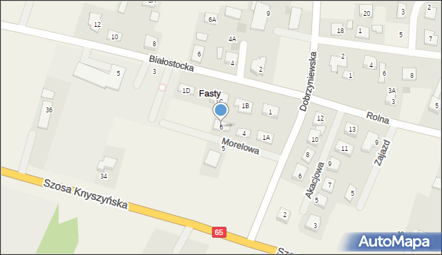 Fasty, Morelowa, 6, mapa Fasty