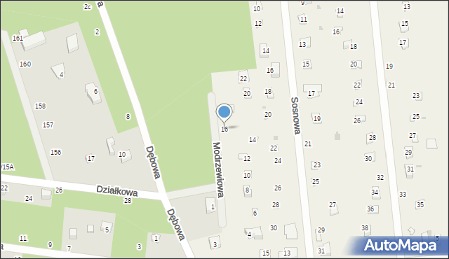 Florentynów, Modrzewiowa, 16, mapa Florentynów