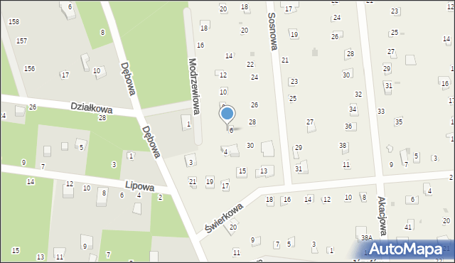 Florentynów, Modrzewiowa, 9, mapa Florentynów