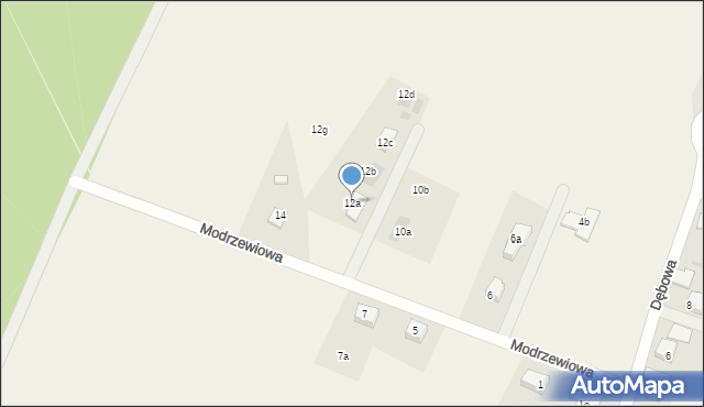 Frydek, Modrzewiowa, 12a, mapa Frydek