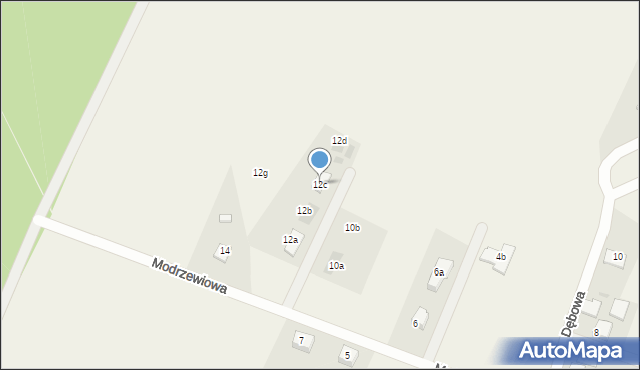 Frydek, Modrzewiowa, 12c, mapa Frydek