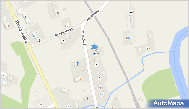 Frysztak, Mostowa, 8A, mapa Frysztak