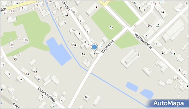 Gąbin, Moniuszki Stanisława, 1, mapa Gąbin