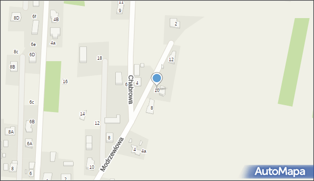 Gabryelin, Modrzewiowa, 10, mapa Gabryelin
