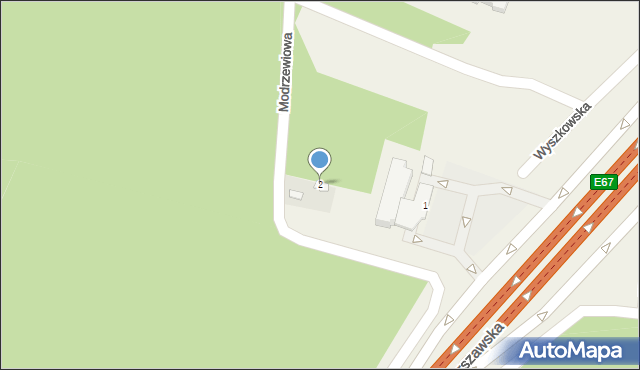 Gaj, Modrzewiowa, 2, mapa Gaj