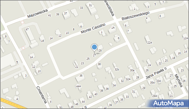 Garwolin, Monte Cassino, 27, mapa Garwolin