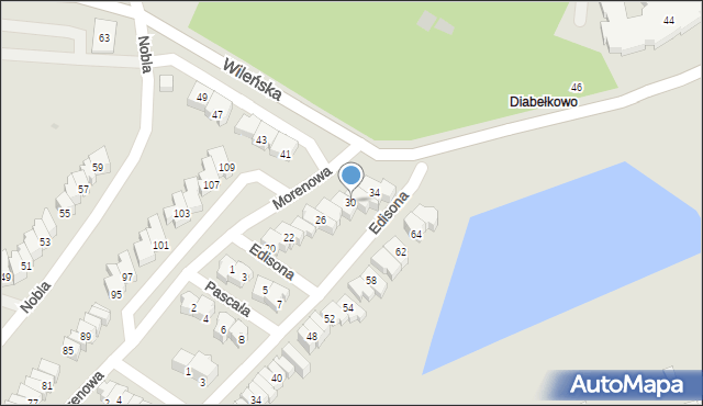 Gdańsk, Morenowa, 30, mapa Gdańska