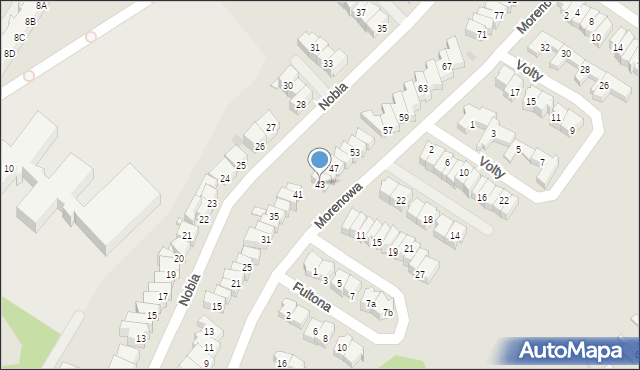 Gdańsk, Morenowa, 43, mapa Gdańska