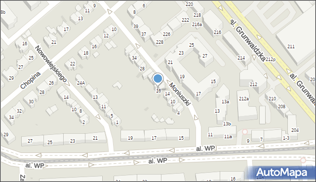 Gdańsk, Moniuszki Stanisława, 16, mapa Gdańska