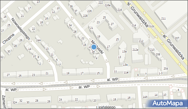 Gdańsk, Moniuszki Stanisława, 8, mapa Gdańska