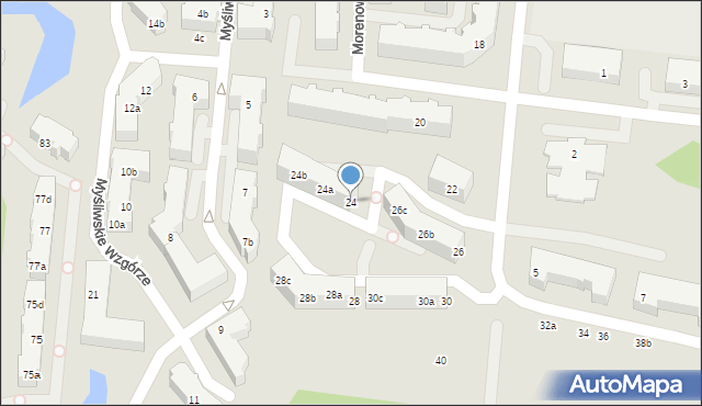 Gdańsk, Morenowe Wzgórze, 24, mapa Gdańska