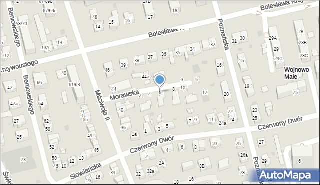 Gdańsk, Morawska, 6, mapa Gdańska