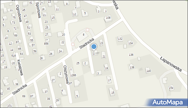 Gdów, Modrzewiowa, 1, mapa Gdów