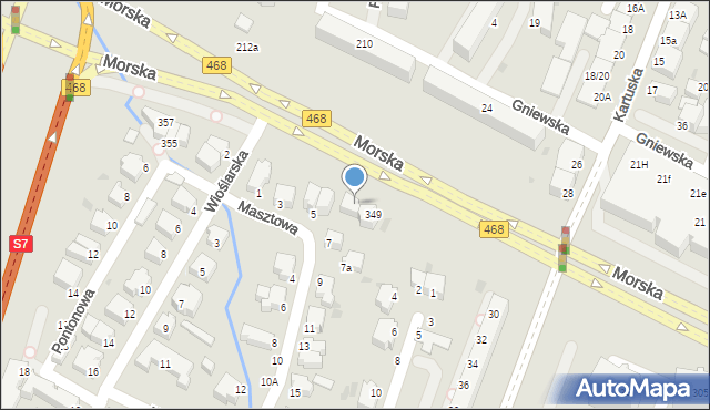 Gdynia, Morska, 349A, mapa Gdyni