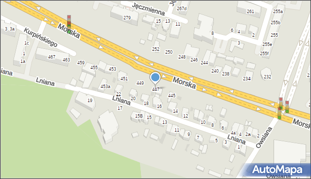 Gdynia, Morska, 447, mapa Gdyni