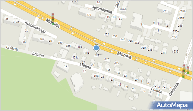 Gdynia, Morska, 449, mapa Gdyni