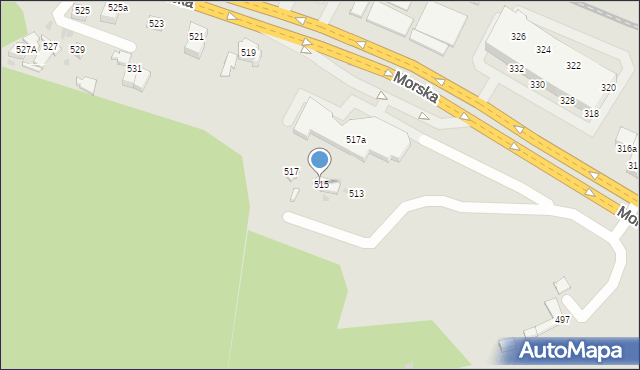 Gdynia, Morska, 515, mapa Gdyni