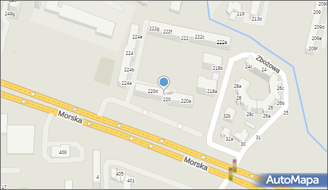 Gdynia, Morska, 220c, mapa Gdyni