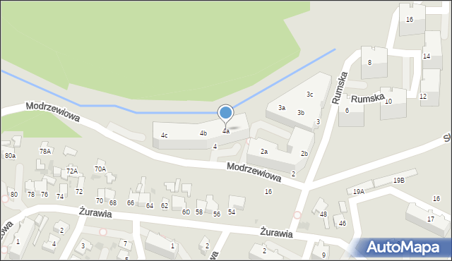 Gdynia, Modrzewiowa, 4a, mapa Gdyni