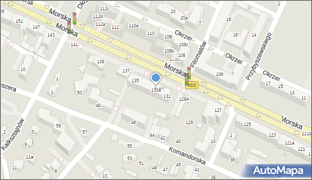 Gdynia, Morska, 131a, mapa Gdyni