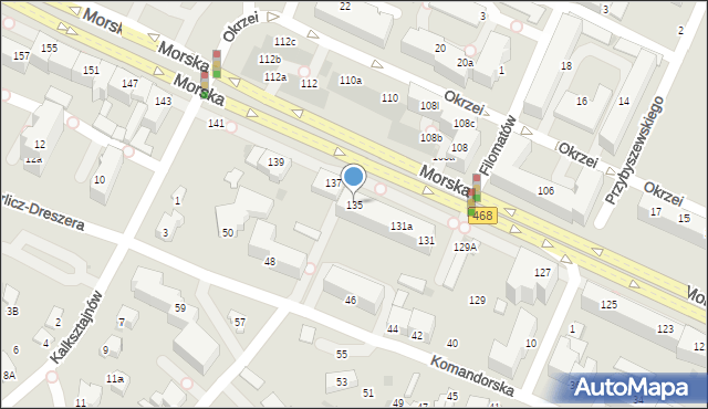 Gdynia, Morska, 135, mapa Gdyni