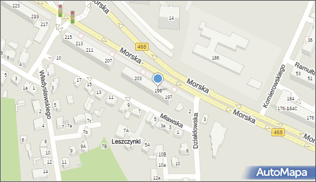 Gdynia, Morska, 199, mapa Gdyni