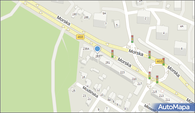 Gdynia, Morska, 263, mapa Gdyni