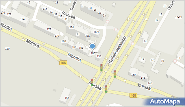 Gdynia, Morska, 160, mapa Gdyni