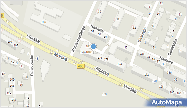 Gdynia, Morska, 180, mapa Gdyni