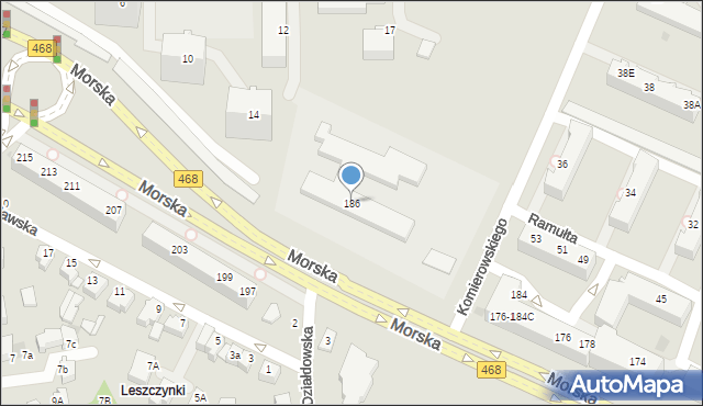 Gdynia, Morska, 186, mapa Gdyni