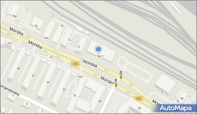 Gdynia, Morska, 70, mapa Gdyni