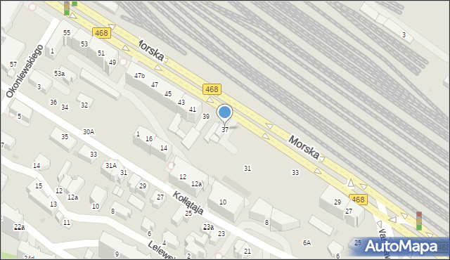 Gdynia, Morska, 37, mapa Gdyni