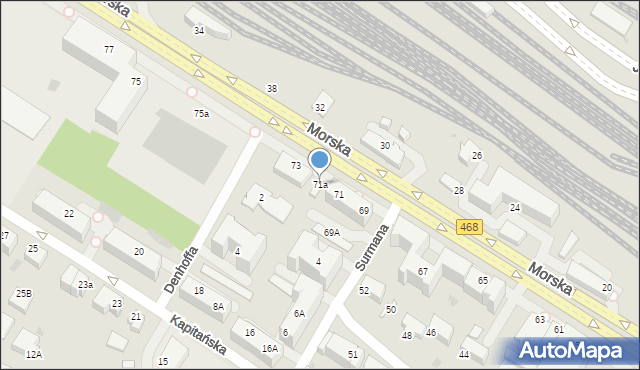 Gdynia, Morska, 71a, mapa Gdyni