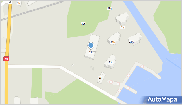 Giżycko, Moniuszki Stanisława, 23e, mapa Giżycko
