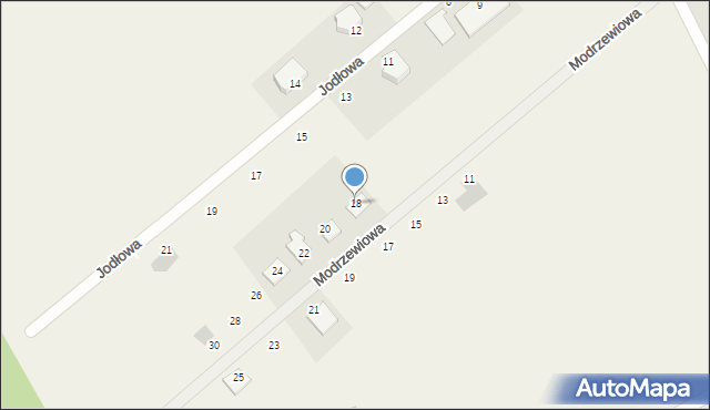 Glincz, Modrzewiowa, 18, mapa Glincz